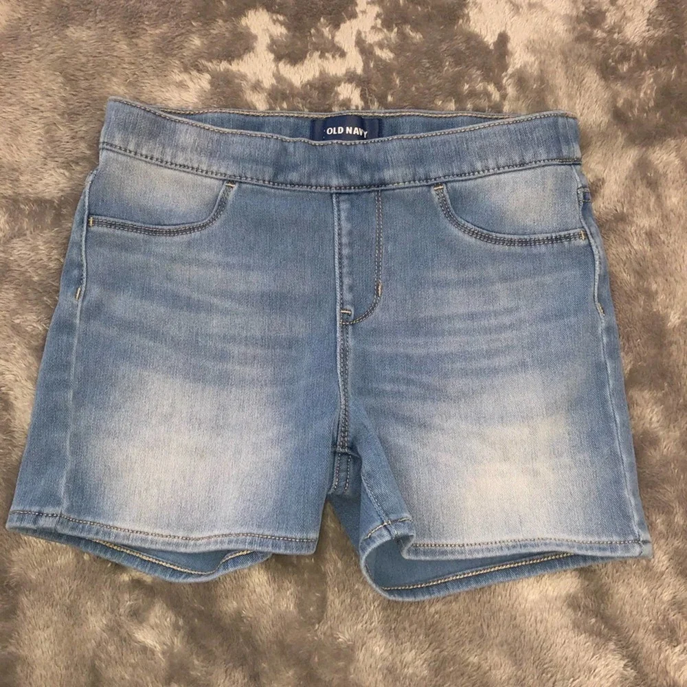 Old Navy Girls Distressed Elastic Waist Jean Shorts Denim Size 14 XL
